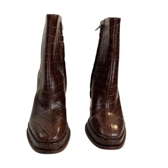 NEW  DOLCE VITA Lochly Leather Heel Booties Walnut for women 663mn - Picture 6 of 14